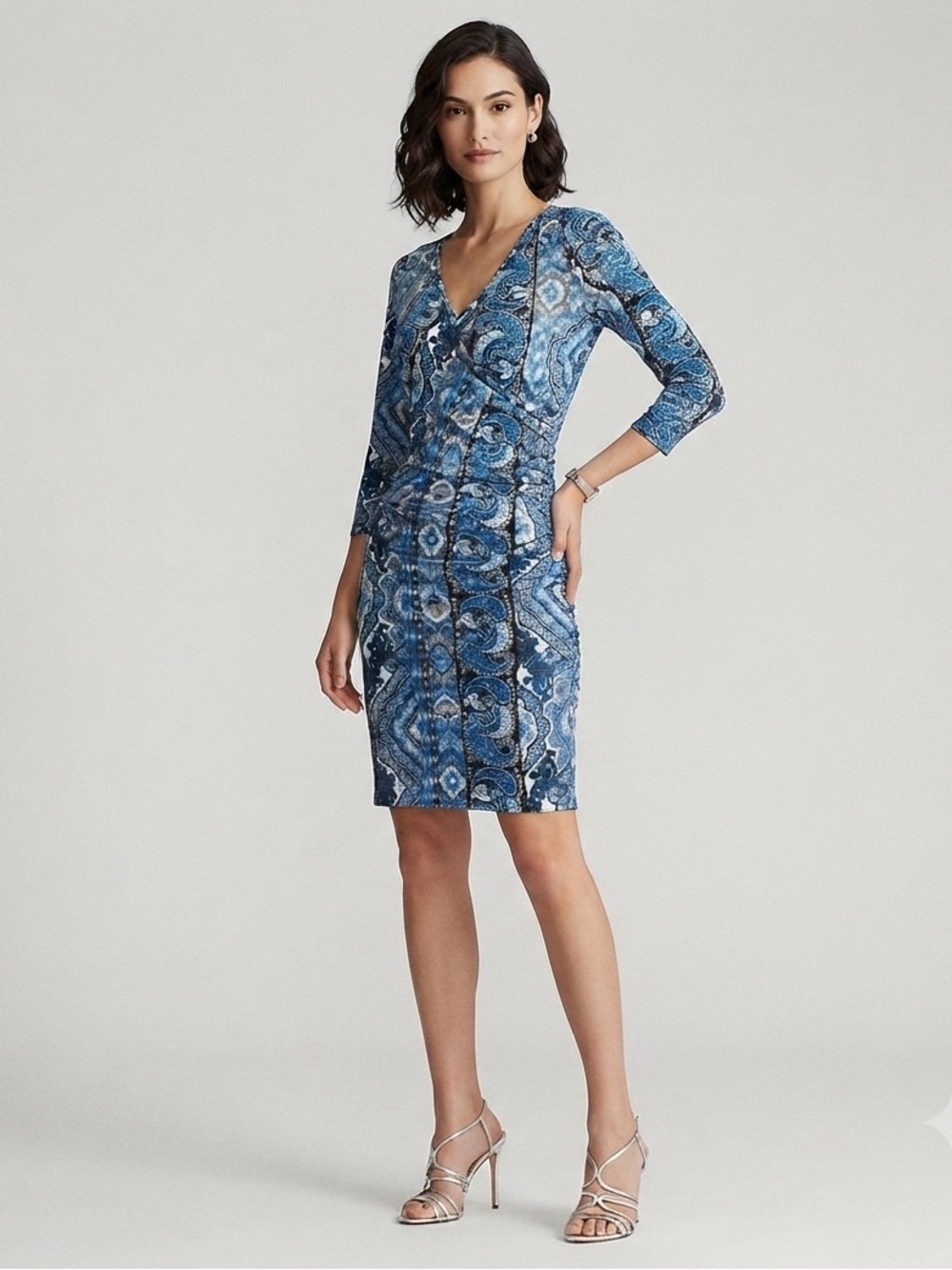 Fasis Blue Patterned Women's Dress